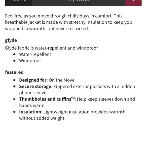 Lululemon Dynamic Movement Jacket Savannah Insulated Size 10 Full Zip - Picture 7 of 11